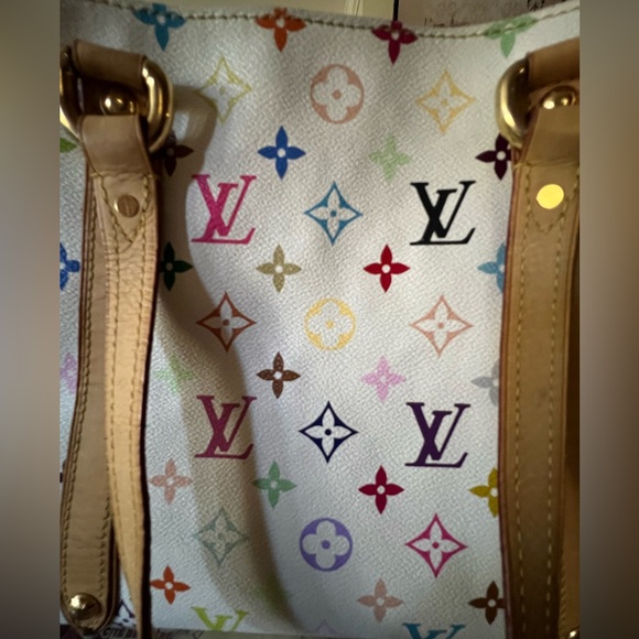 LOUIS VUITTON Aurelia MM WHITE MURAKAMI Multicolor Bag Purse Tote HOST PICK 🩷LV - Picture 12 of 13